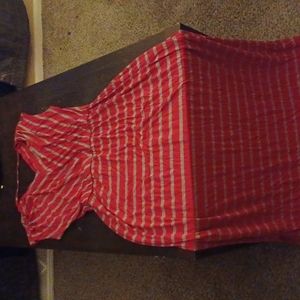 Large Pin strip pick and Grey dress